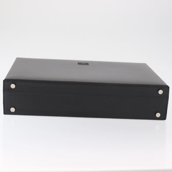 LOEWE Anagram Trunk Leather Black Silver Auth 168624