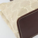 CELINE Macadam Canvas Hand Bag Beige Gold Auth 168626-11