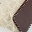 CELINE Macadam Canvas Hand Bag Beige Gold Auth 168626-13
