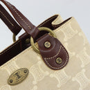 CELINE Macadam Canvas Hand Bag Beige Gold Auth 168626-15