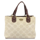 CELINE Macadam Canvas Hand Bag Beige Gold Auth 168626-2