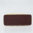 CELINE Macadam Canvas Hand Bag Beige Gold Auth 168626-9
