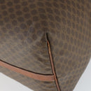 CELINE Macadam Canvas Boston Bag PVC Leather Brown Gold Auth 168631-10