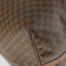 CELINE Macadam Canvas Boston Bag PVC Leather Brown Gold Auth 168631-11
