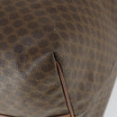 CELINE Macadam Canvas Boston Bag PVC Leather Brown Gold Auth 168631-12