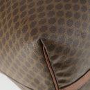 CELINE Macadam Canvas Boston Bag PVC Leather Brown Gold Auth 168631-13