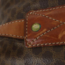 CELINE Macadam Canvas Boston Bag PVC Leather Brown Gold Auth 168631-14