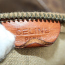 CELINE Macadam Canvas Boston Bag PVC Leather Brown Gold Auth 168631-20