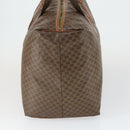 CELINE Macadam Canvas Boston Bag PVC Leather Brown Gold Auth 168631-4