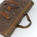 CELINE Macadam Canvas Boston Bag PVC Leather Brown Gold Auth 168631-6