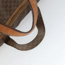 CELINE Macadam Canvas Boston Bag PVC Leather Brown Gold Auth 168631-7