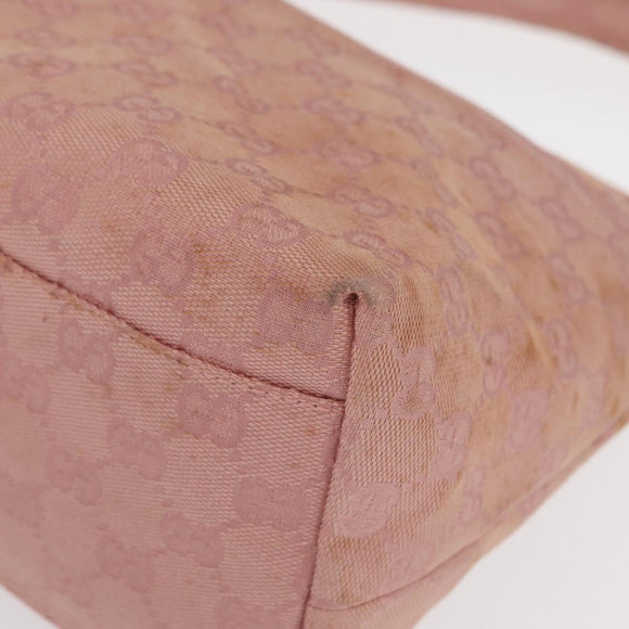 GUCCI GG Canvas Shoulder Bag Pink Silver 001 3386 Auth 168636