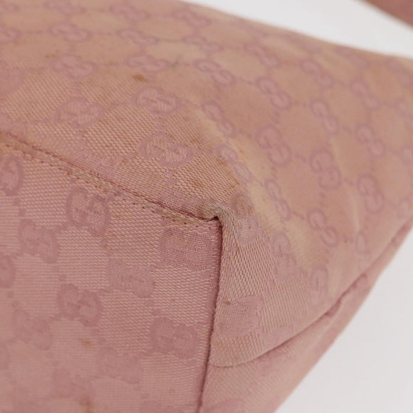 GUCCI GG Canvas Shoulder Bag Pink Silver 001 3386 Auth 168636