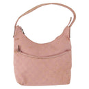 GUCCI GG Canvas Shoulder Bag Pink Silver 001 3386 Auth 168636-13