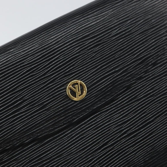 LOUIS VUITTON Epi Montaigne 23 Clutch Bag Black M52662 LV Auth 168641