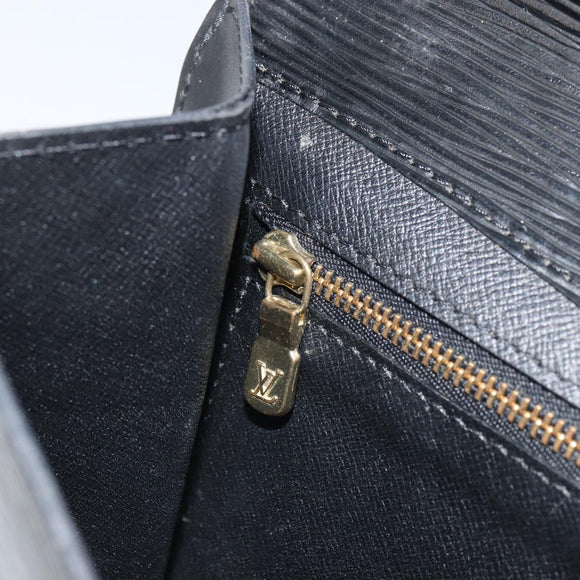 LOUIS VUITTON Epi Montaigne 23 Clutch Bag Black M52662 LV Auth 168641