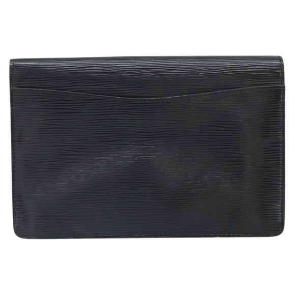LOUIS VUITTON Epi Montaigne 23 Clutch Bag Black M52662 LV Auth 168641