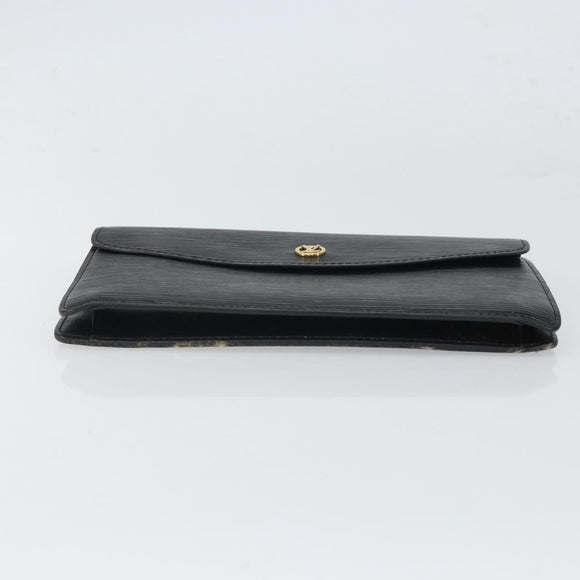 LOUIS VUITTON Epi Montaigne 23 Clutch Bag Black M52662 LV Auth 168641