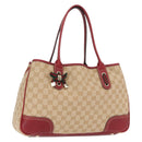 GUCCI Pretty GG Canvas Web Sherry Line Hand Bag Beige Gold 163805 Auth 168644-1