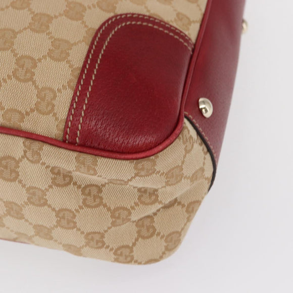 GUCCI Pretty GG Canvas Web Sherry Line Hand Bag Beige Gold 163805 Auth 168644