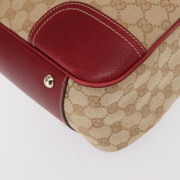 GUCCI Pretty GG Canvas Web Sherry Line Hand Bag Beige Gold 163805 Auth 168644