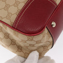 GUCCI Pretty GG Canvas Web Sherry Line Hand Bag Beige Gold 163805 Auth 168644-15