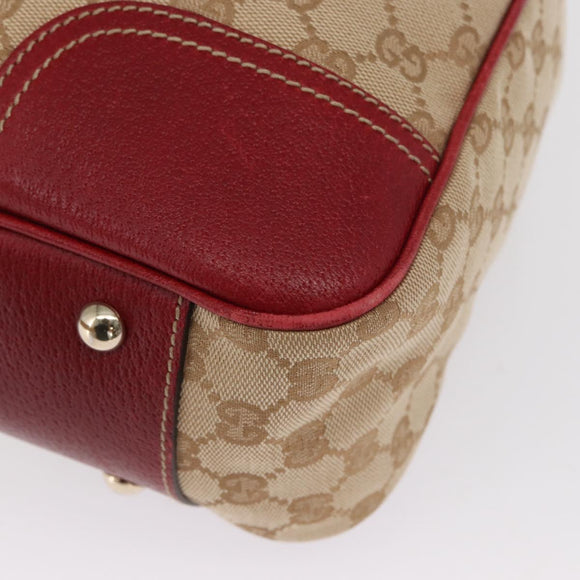 GUCCI Pretty GG Canvas Web Sherry Line Hand Bag Beige Gold 163805 Auth 168644