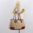 GUCCI Pretty GG Canvas Web Sherry Line Hand Bag Beige Gold 163805 Auth 168644-22