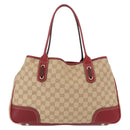GUCCI Pretty GG Canvas Web Sherry Line Hand Bag Beige Gold 163805 Auth 168644-2
