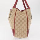 GUCCI Pretty GG Canvas Web Sherry Line Hand Bag Beige Gold 163805 Auth 168644-3