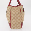 GUCCI Pretty GG Canvas Web Sherry Line Hand Bag Beige Gold 163805 Auth 168644-4