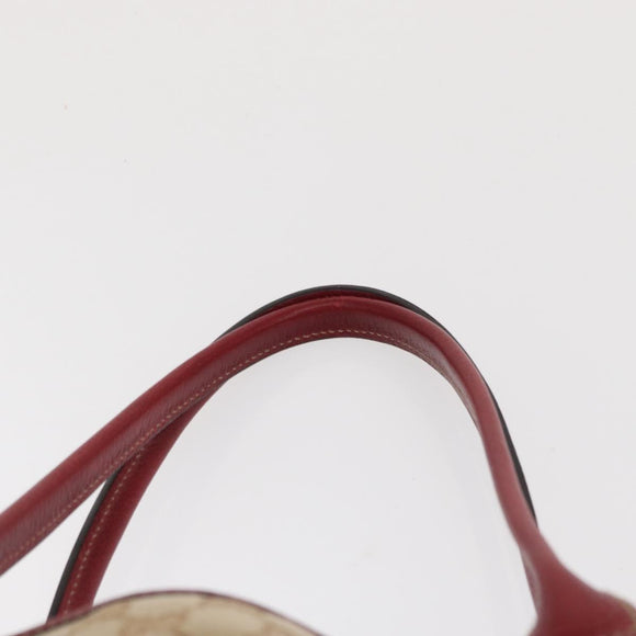 GUCCI Pretty GG Canvas Web Sherry Line Hand Bag Beige Gold 163805 Auth 168644