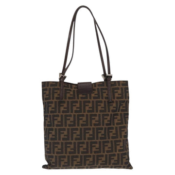 FENDI Zucca Canvas Tote Bag Black Brown Auth 168646 - 0