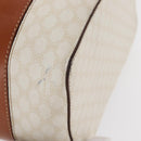 CELINE Macadam Canvas Vanity Hand Bag PVC White Gold Auth 168649-12