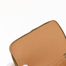 CELINE Macadam Canvas Vanity Hand Bag PVC White Gold Auth 168649-23