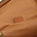 CELINE Macadam Canvas Vanity Hand Bag PVC White Gold Auth 168649-24