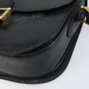 CELINE Schoudertas Leer Zwart Goud Auth 168658-8