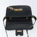 CELINE Schoudertas Leer Zwart Goud Auth 168658-9