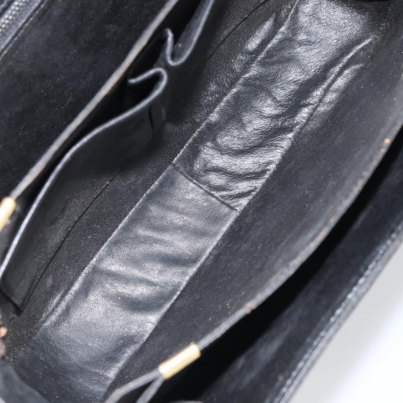 CELINE Schoudertas Leer Zwart Goud Auth 168658