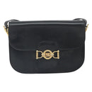 CELINE Schoudertas Leer Zwart Goud Auth 168658-13