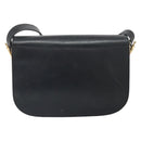 CELINE Schoudertas Leer Zwart Goud Auth 168658-2