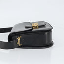 CELINE Schoudertas Leer Zwart Goud Auth 168658-4