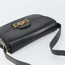 CELINE Schoudertas Leer Zwart Goud Auth 168658-6