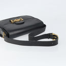 CELINE Schoudertas Leer Zwart Goud Auth 168658-7