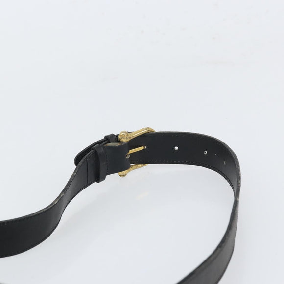 CELINE Schoudertas Leer Zwart Goud Auth 168658