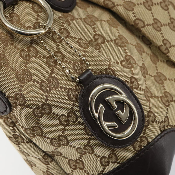 GUCCI Sukey GG Canvas Hand Bag Beige Gold 247902 Auth 168661