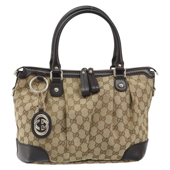 GUCCI Sukey GG Canvas Hand Bag Beige Gold 247902 Auth 168661