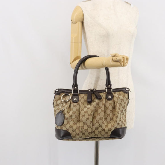 GUCCI Sukey GG Canvas Hand Bag Beige Gold 247902 Auth 168661