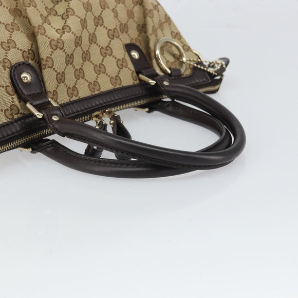 GUCCI Sukey GG Canvas Hand Bag Beige Gold 247902 Auth 168661
