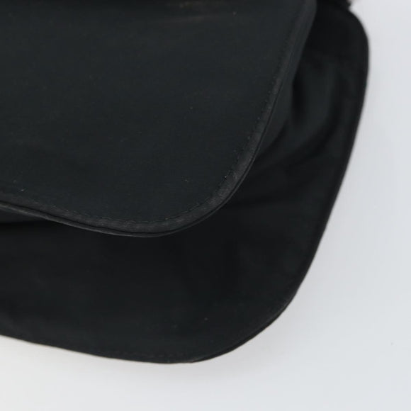 BOTTEGA VENETA Shoulder Bag Nylon Black Silver Auth 168663